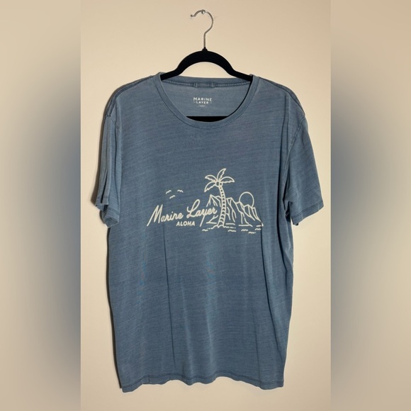 Marine Layer Other - Marine Layer Aloha Graphic Tee Light Blue Crewneck Pullover Size Medium/Large